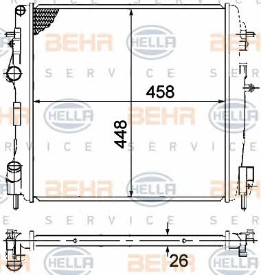 Behr-Hella 8MK 376 771-791 Chłodnica, układ chłodzenia silnika 8MK376771791: Dobra cena w Polsce na 2407.PL - Kup Teraz!