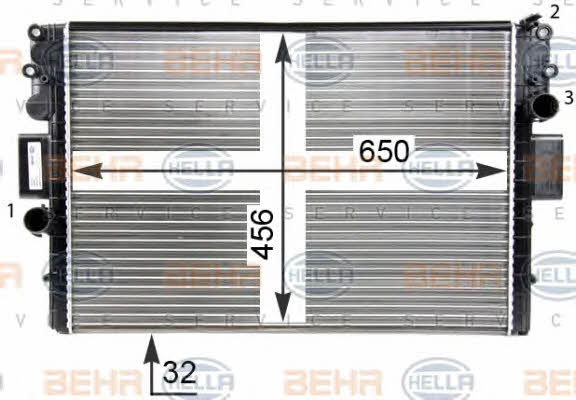 Chłodnica, układ chłodzenia silnika Behr-Hella 8MK 376 774-421