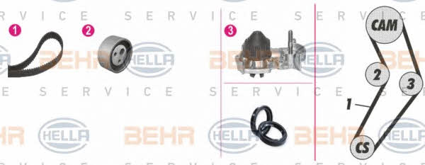 Behr-Hella 8MP 376 800-851 TIMING BELT KIT WITH WATER PUMP 8MP376800851: Buy near me in Poland at 2407.PL - Good price!