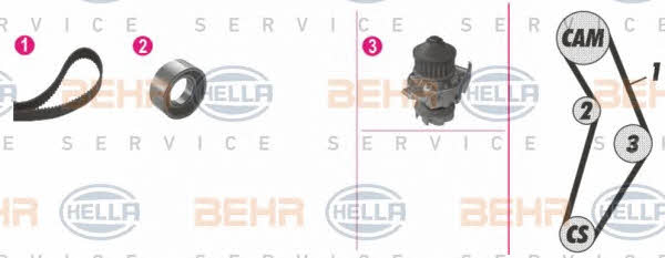 Behr-Hella 8MP 376 800-861 Ремень ГРМ, комплект с водяным насосом 8MP376800861: Отличная цена - Купить в Польше на 2407.PL!