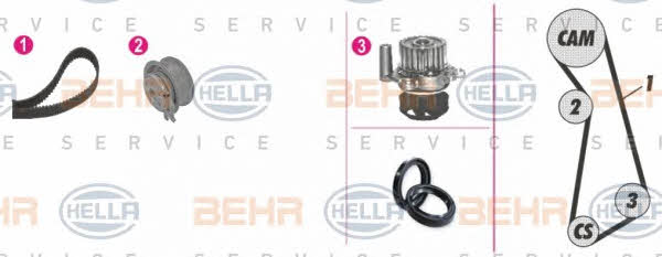 Behr-Hella 8MP 376 803-801 Ремень ГРМ, комплект с водяным насосом 8MP376803801: Отличная цена - Купить в Польше на 2407.PL!