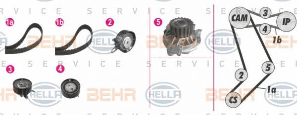 Behr-Hella 8MP 376 804-841 TIMING BELT KIT WITH WATER PUMP 8MP376804841: Buy near me in Poland at 2407.PL - Good price!