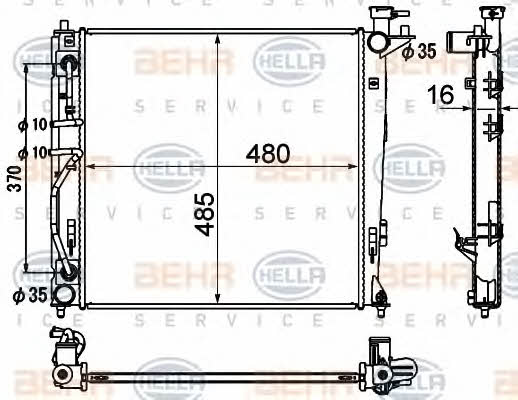 Kühler motorkühlung Behr-Hella 8MK 376 790-451