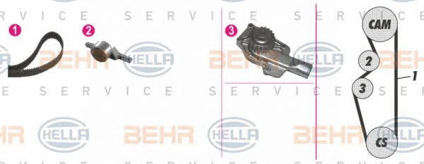Behr-Hella 8MP 376 805-881 TIMING BELT KIT WITH WATER PUMP 8MP376805881: Buy near me in Poland at 2407.PL - Good price!