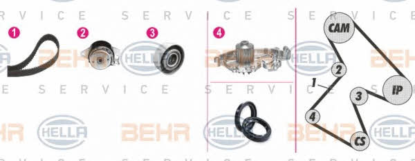 Behr-Hella 8MP 376 806-891 TIMING BELT KIT WITH WATER PUMP 8MP376806891: Buy near me in Poland at 2407.PL - Good price!