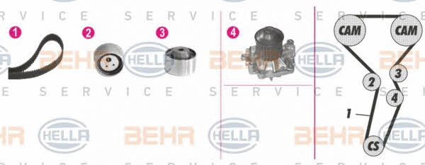 Behr-Hella 8MP 376 809-801 TIMING BELT KIT WITH WATER PUMP 8MP376809801: Buy near me in Poland at 2407.PL - Good price!