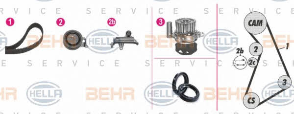 Behr-Hella 8MP 376 809-811 TIMING BELT KIT WITH WATER PUMP 8MP376809811: Buy near me in Poland at 2407.PL - Good price!