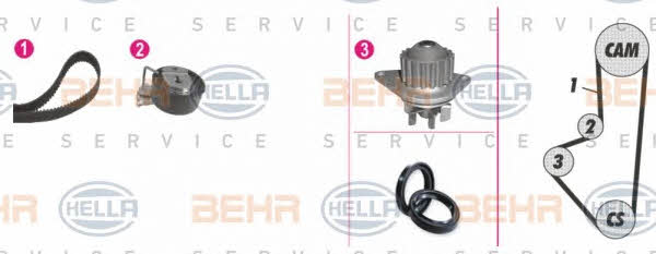 Behr-Hella 8MP 376 809-831 TIMING BELT KIT WITH WATER PUMP 8MP376809831: Buy near me in Poland at 2407.PL - Good price!