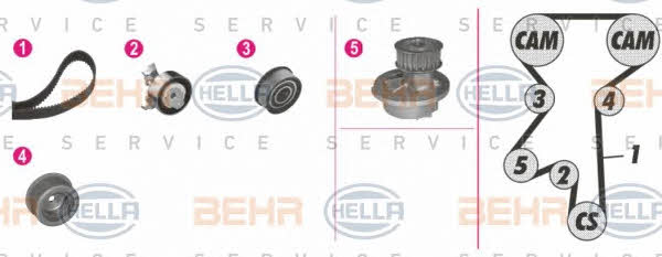 Behr-Hella 8MP 376 809-841 TIMING BELT KIT WITH WATER PUMP 8MP376809841: Buy near me in Poland at 2407.PL - Good price!
