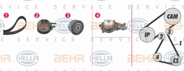 Behr-Hella 8MP 376 811-861 TIMING BELT KIT WITH WATER PUMP 8MP376811861: Buy near me in Poland at 2407.PL - Good price!