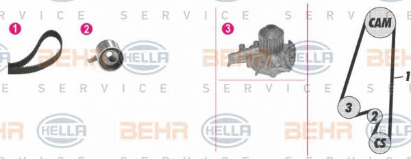 Behr-Hella 8MP 376 811-891 Ремень ГРМ, комплект с водяным насосом 8MP376811891: Отличная цена - Купить в Польше на 2407.PL!