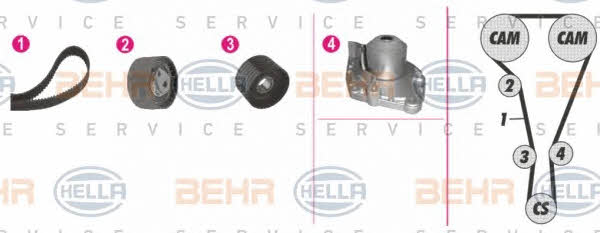 Behr-Hella 8MP 376 812-851 TIMING BELT KIT WITH WATER PUMP 8MP376812851: Buy near me in Poland at 2407.PL - Good price!