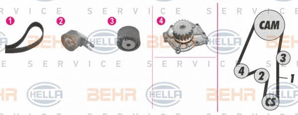 Behr-Hella 8MP 376 812-871 TIMING BELT KIT WITH WATER PUMP 8MP376812871: Buy near me in Poland at 2407.PL - Good price!