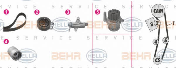 Behr-Hella 8MP 376 812-881 TIMING BELT KIT WITH WATER PUMP 8MP376812881: Buy near me in Poland at 2407.PL - Good price!