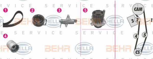 Behr-Hella 8MP 376 812-891 TIMING BELT KIT WITH WATER PUMP 8MP376812891: Buy near me in Poland at 2407.PL - Good price!