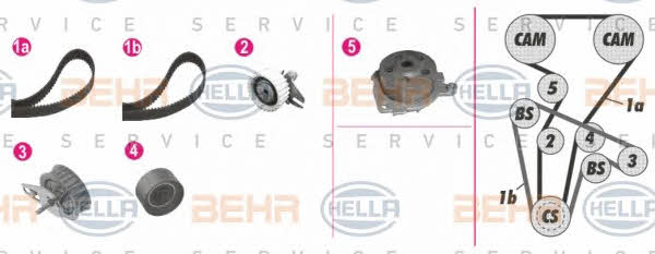 Behr-Hella 8MP 376 813-811 TIMING BELT KIT WITH WATER PUMP 8MP376813811: Buy near me at 2407.PL in Poland at an Affordable price!