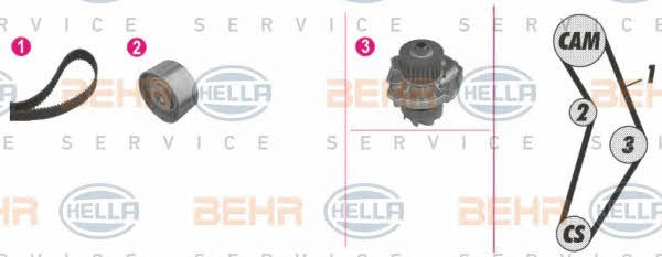 Behr-Hella 8MP 376 813-871 TIMING BELT KIT WITH WATER PUMP 8MP376813871: Buy near me in Poland at 2407.PL - Good price!