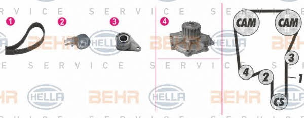 Behr-Hella 8MP 376 814-811 TIMING BELT KIT WITH WATER PUMP 8MP376814811: Buy near me in Poland at 2407.PL - Good price!
