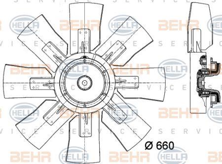 Behr-Hella 8MV 376 727-061 Hub, engine cooling fan wheel 8MV376727061: Buy near me in Poland at 2407.PL - Good price!