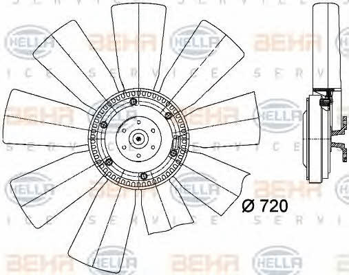  8MV 376 727-091 Hub, engine cooling fan wheel 8MV376727091: Buy near me in Poland at 2407.PL - Good price!