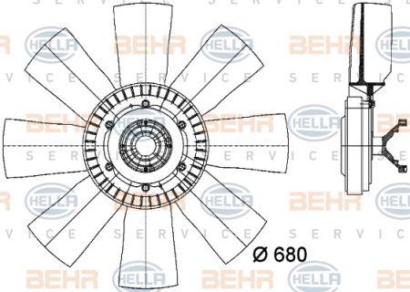 Behr-Hella 8MV 376 727-101 Hub, engine cooling fan wheel 8MV376727101: Buy near me in Poland at 2407.PL - Good price!