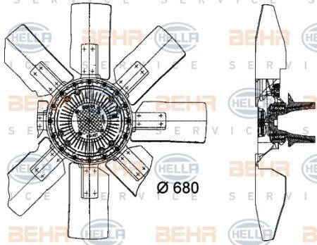 Behr-Hella 8MV 376 727-341 Hub, engine cooling fan wheel 8MV376727341: Buy near me in Poland at 2407.PL - Good price!