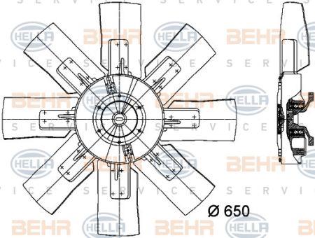 Behr-Hella 8MV 376 728-101 Hub, engine cooling fan wheel 8MV376728101: Buy near me in Poland at 2407.PL - Good price!
