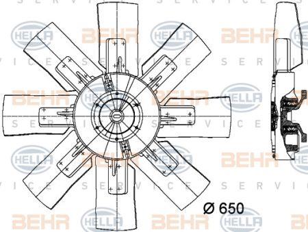 Behr-Hella 8MV 376 728-601 Hub, engine cooling fan wheel 8MV376728601: Buy near me in Poland at 2407.PL - Good price!