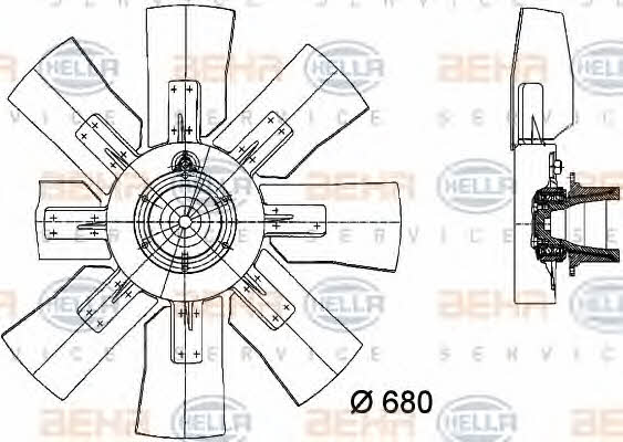 Behr-Hella 8MV 376 728-681 Hub, engine cooling fan wheel 8MV376728681: Buy near me in Poland at 2407.PL - Good price!