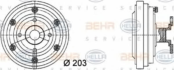 Behr-Hella 8MV 376 731-281 Viscous coupling assembly 8MV376731281: Buy near me in Poland at 2407.PL - Good price!