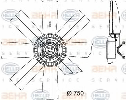 Behr-Hella 8MV 376 731-301 Piasta, koło wentylatora chłodzenia silnika 8MV376731301: Dobra cena w Polsce na 2407.PL - Kup Teraz!