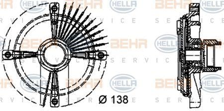 Behr-Hella 8MV 376 732-151 Viscous coupling assembly 8MV376732151: Buy near me in Poland at 2407.PL - Good price!