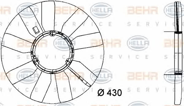 Behr-Hella 8MV 376 733-281 Fan impeller 8MV376733281: Buy near me in Poland at 2407.PL - Good price!