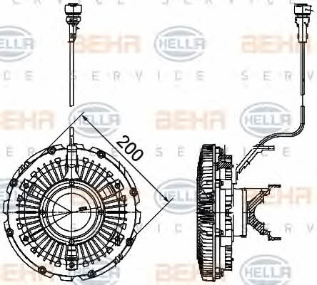 Behr-Hella 8MV 376 757-121 Viscous coupling assembly 8MV376757121: Buy near me in Poland at 2407.PL - Good price!