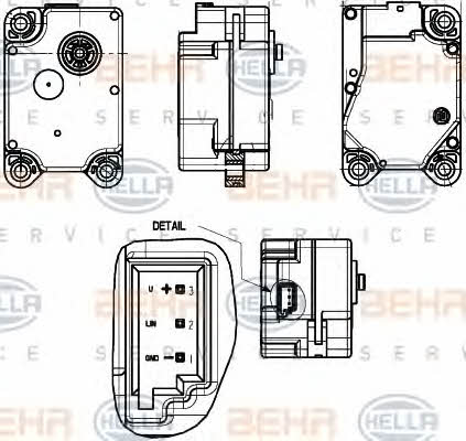 Behr-Hella 6NW 351 344-011 Cabin heater damper drive 6NW351344011: Buy near me in Poland at 2407.PL - Good price!