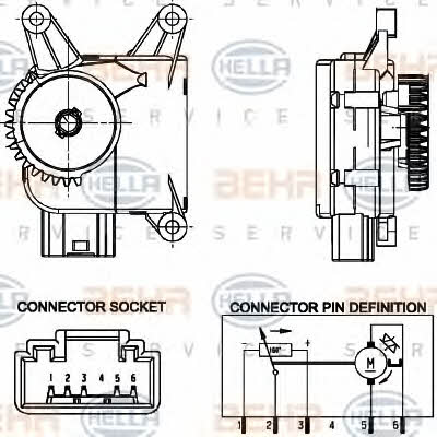 Behr-Hella 6NW 351 344-021 Cabin heater damper drive 6NW351344021: Buy near me in Poland at 2407.PL - Good price!