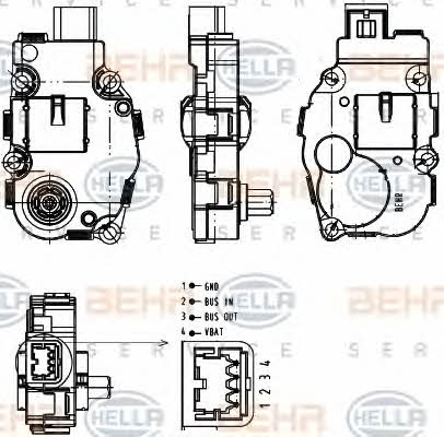 Behr-Hella 6NW 351 344-041 Cabin heater damper drive 6NW351344041: Buy near me in Poland at 2407.PL - Good price!