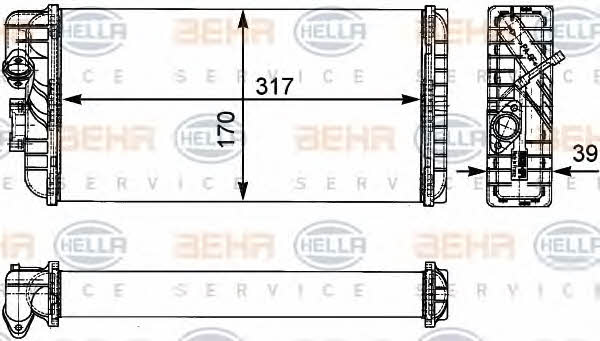 Behr-Hella 8FH 351 312-431 Радиатор отопителя салона 8FH351312431: Отличная цена - Купить в Польше на 2407.PL!