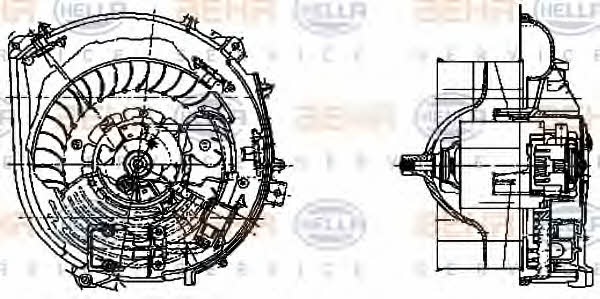 Fan assy - heater motor Behr-Hella 8EW 009 159-351
