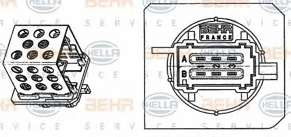 Behr-Hella 9ML 351 332-241 Резистор електродвигуна вентилятора 9ML351332241: Приваблива ціна - Купити у Польщі на 2407.PL!