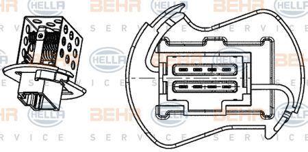 Behr-Hella 9ML 351 332-251 Rezystor silnika elektrycznego wentylatora 9ML351332251: Dobra cena w Polsce na 2407.PL - Kup Teraz!