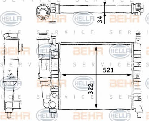 Радиатор охлаждения двигателя Behr-Hella 8MK 376 713-391