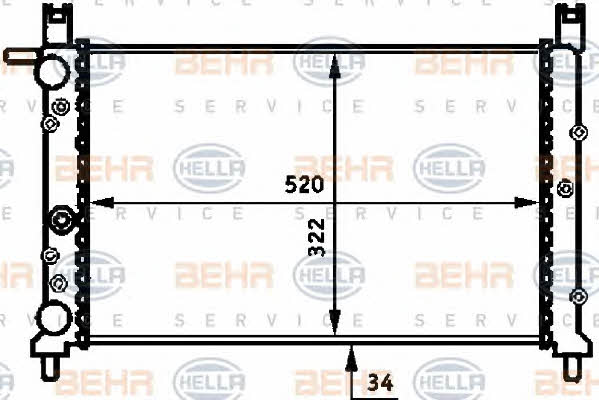 Behr-Hella 8MK 376 713-531 Chłodnica, układ chłodzenia silnika 8MK376713531: Dobra cena w Polsce na 2407.PL - Kup Teraz!