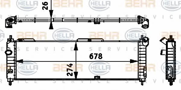 Kühler motorkühlung Behr-Hella 8MK 376 713-571