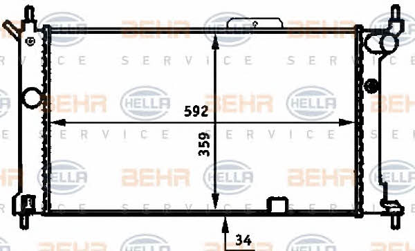 Behr-Hella 8MK 376 713-581 Radiator, engine cooling 8MK376713581: Buy near me at 2407.PL in Poland at an Affordable price!