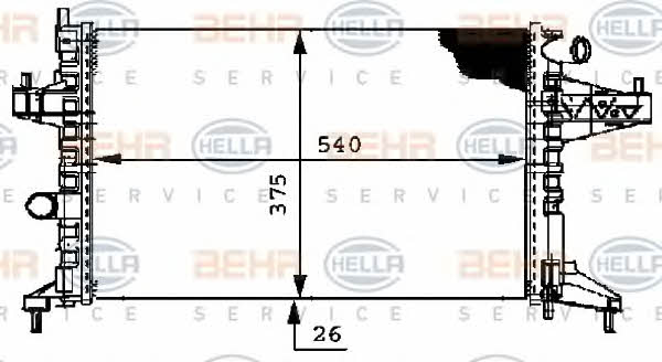 Kühler motorkühlung Behr-Hella 8MK 376 714-364