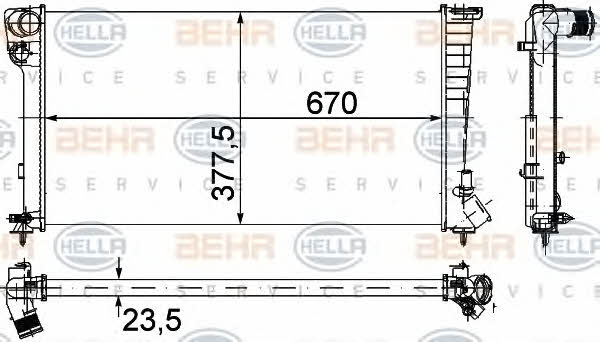 Behr-Hella 8MK 376 715-524 Radiator, engine cooling 8MK376715524: Buy near me at 2407.PL in Poland at an Affordable price!