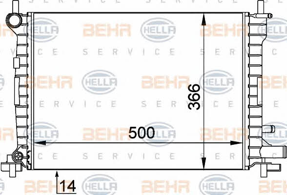 Behr-Hella 8MK 376 715-621 Radiator, engine cooling 8MK376715621: Buy near me in Poland at 2407.PL - Good price!