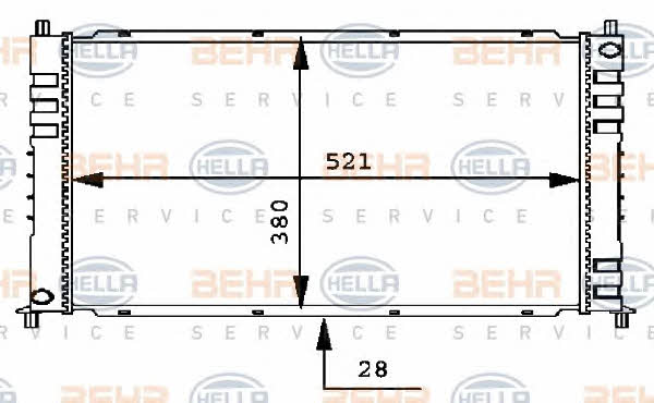 Radiator, engine cooling Behr-Hella 8MK 376 715-651