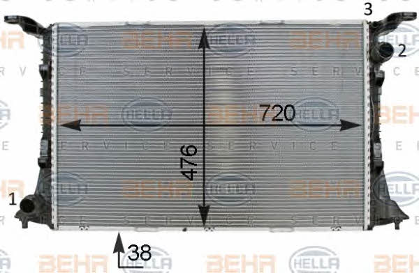 Kühler motorkühlung Behr-Hella 8MK 376 701-341